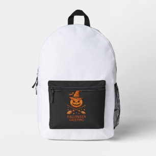 Sac À Dos Imprimé Citrouille de salutation d'Halloween Chapeau de so