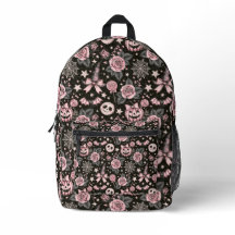 Citrouille rose et noire, motif toile d'araignée e