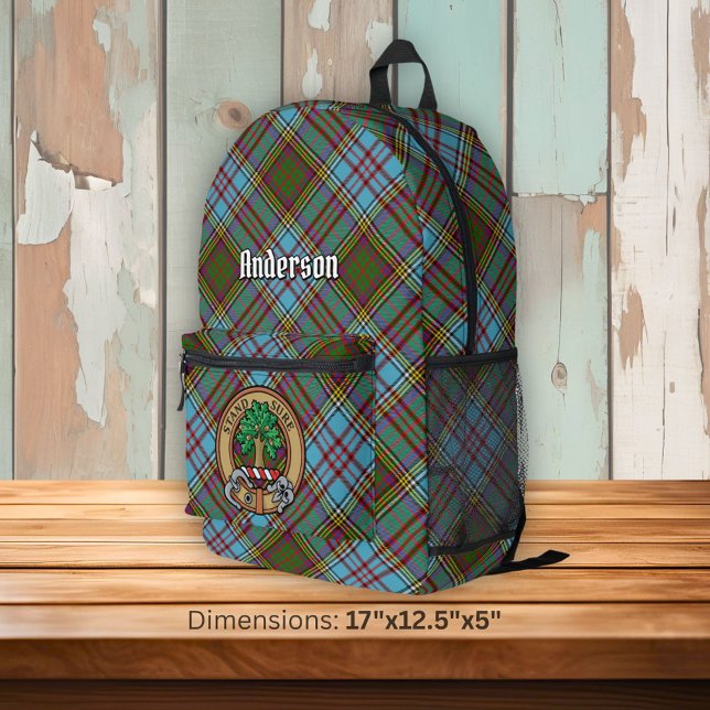 Sac À Dos Imprimé Clan Anderson Crest sur Tartan (Créateur téléchargé)