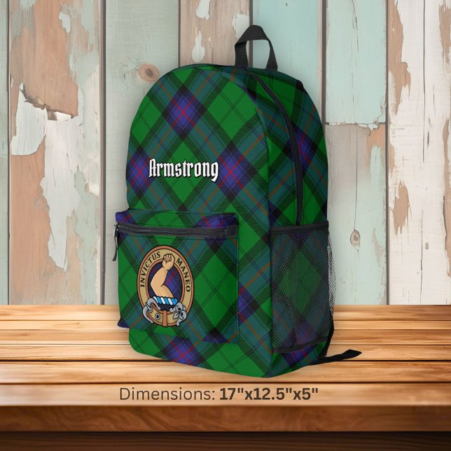 Sac À Dos Imprimé Clan Armstrong Crest sur Tartan (Créateur téléchargé)