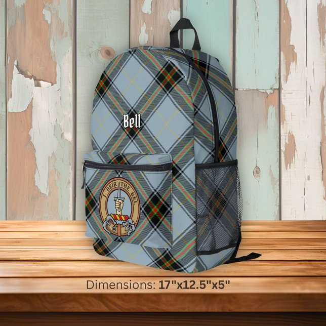 Sac À Dos Imprimé Clan Bell Crest sur Tartan (Créateur téléchargé)