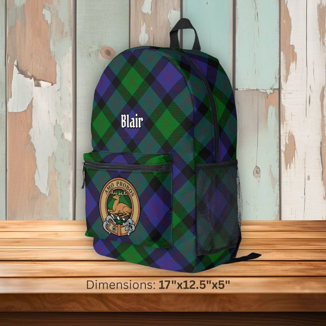 Sac À Dos Imprimé Clan Blair Crest sur Tartan (Créateur téléchargé)