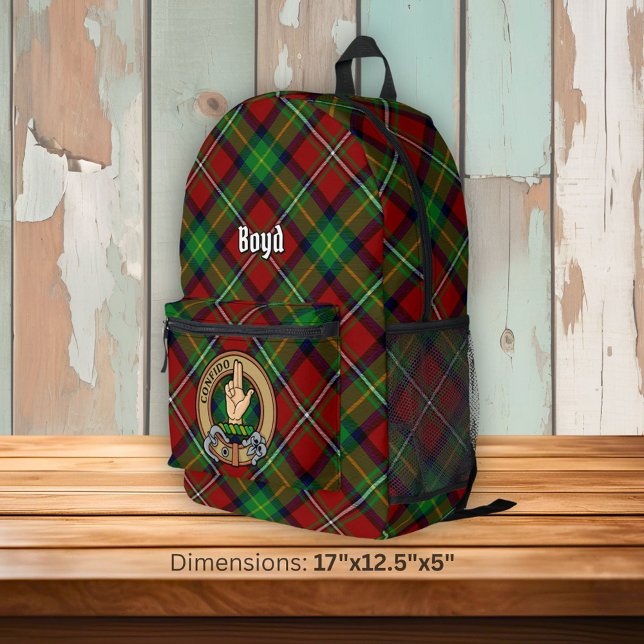 Sac À Dos Imprimé Clan Boyd Crest sur Tartan (Créateur téléchargé)
