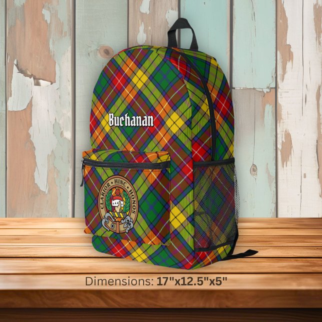 Sac À Dos Imprimé Clan Buchanan Crest over Tartan (Créateur téléchargé)