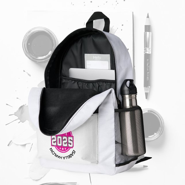 Sac À Dos Imprimé Classe de 2025 Pink Graduate Name (Créateur téléchargé)