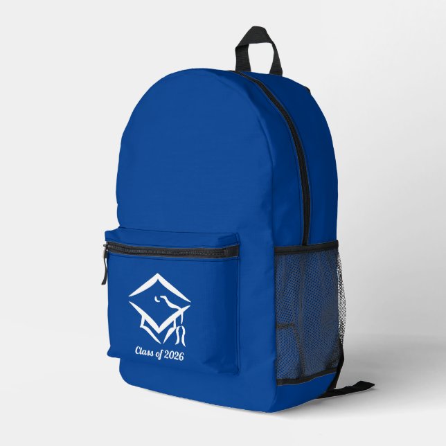Sac À Dos Imprimé Classe de 20 ? ? Personnaliser BLUWHT Année (Coin arrière droit)
