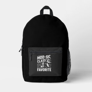 Sac À Dos Imprimé Classe Moo-sic est ma Favorite Funny Moo Cow Schoo