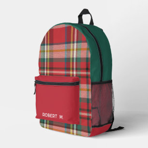 Sac À Dos Imprimé Classic Plaid Rustic Personnalisé