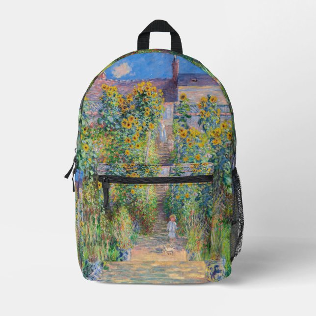 Sac À Dos Imprimé Claude Monet - Le jardin de l'artiste à Vetheuil (Recto)