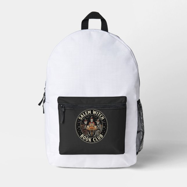 Sac À Dos Imprimé Club de lecture de Salem Witch sur le squelette d' (Recto)