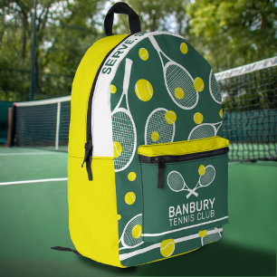 Sac À Dos Imprimé Club de tennis sports jaune vert blanc