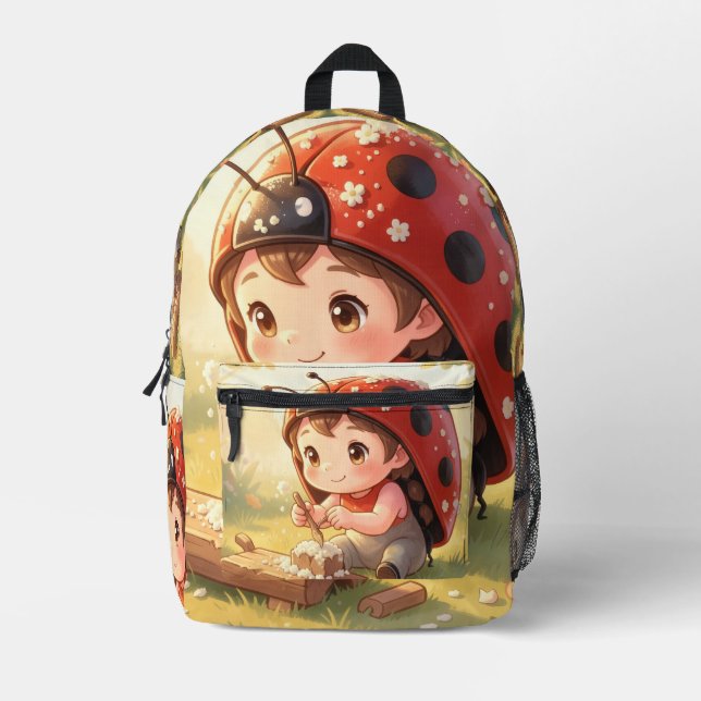 Sac À Dos Imprimé Coccinelle et le royaume de nectar caché (Recto)