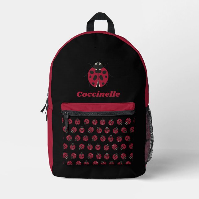 Sac À Dos Imprimé Coccinelle noire (Recto)