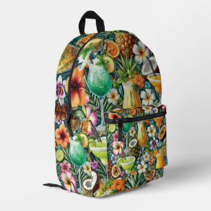 Sac À Dos Imprimé Cocktails tropicaux et design floral