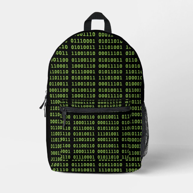 Sac À Dos Imprimé Code binaire informatique (Recto)