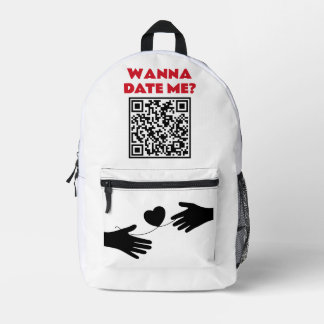 Sac À Dos Imprimé Code QR personnalisé – Veux-tu sortir/me marier Co