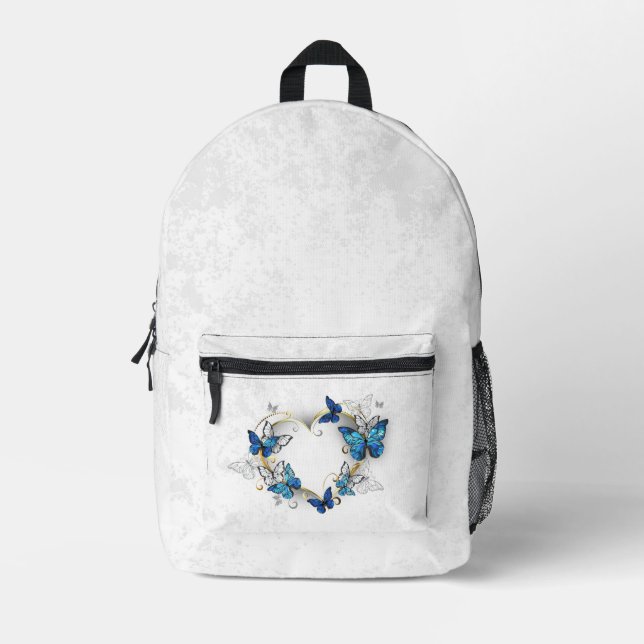 Sac À Dos Imprimé Coeur bijoux avec papillons Morpho (Recto)