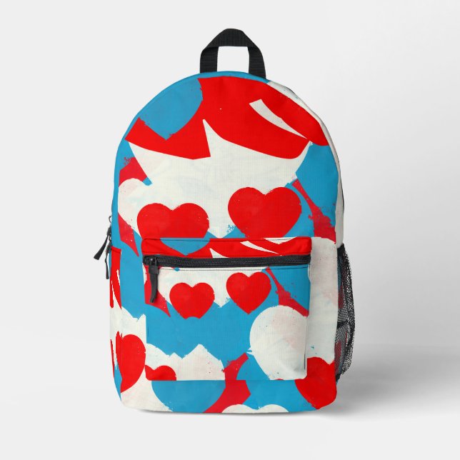 Sac À Dos Imprimé Coeurs d'amour (Recto)