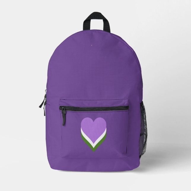 Sac À Dos Imprimé Cœurs de fierté genderqueer  (Recto)