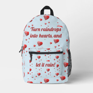 Sac À Dos Imprimé Coeurs de pluie personnalisables