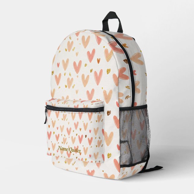 Sac À Dos Imprimé Cœurs roses doux motif sans couture (Coin arrière droit)