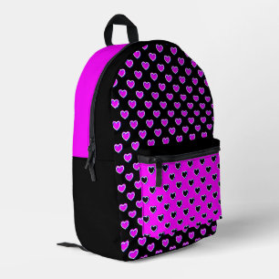 Sac À Dos Imprimé Cœurs roses noirs frappants