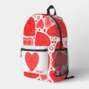 Sac À Dos Imprimé Cœurs Rouges Fantaisie Personnalisés