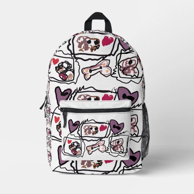 Sac À Dos Imprimé cœurs St-Bernard (Recto)