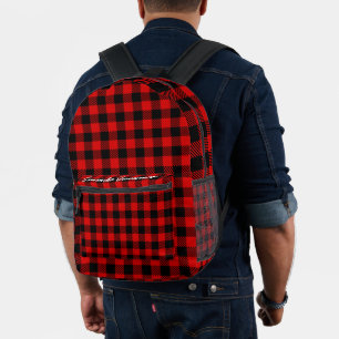 Sac À Dos Imprimé Collage damier rouge noir