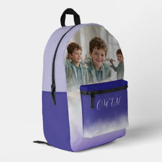 Sac À Dos Imprimé Collage de photos personnalisé sarcelle ombré Écol