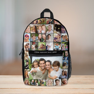 Sac À Dos Imprimé Collage photo personnalisé 35 noir imprimé