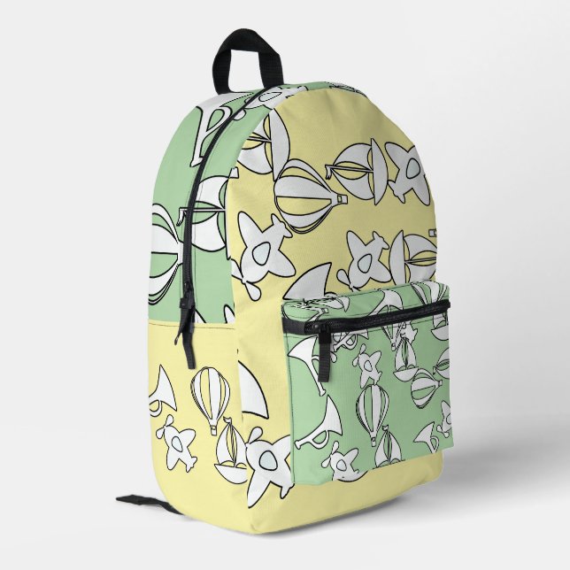 Sac À Dos Imprimé Collection de jouets Enfants Jaune Kinder Vert (Coin arrière gauche)