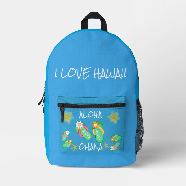 Sac À Dos Imprimé Collection Hawaï Aloha - Dames (Recto)