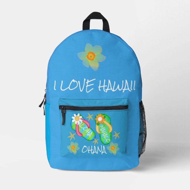 Sac À Dos Imprimé Collection Hawaï Aloha - Dames (Recto)