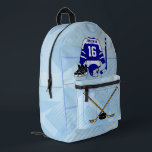 Sac À Dos Imprimé Collection Kids Ice Hockey<br><div class="desc">Nous pouvons créer ce design dans n'importe quel jeu de couleurs, il suffit de nous contacter AVANT d'acheter via le lien demander au concepteur pour discuter des changements que vous avez besoin. Grand design pour le jeune joueur de hockey, Ce design présente un arrière - plan de blues design moderne...</div>