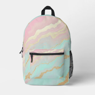 Sac À Dos Imprimé Collection Luxueuse Rose Pâle Menthe Or Populaire