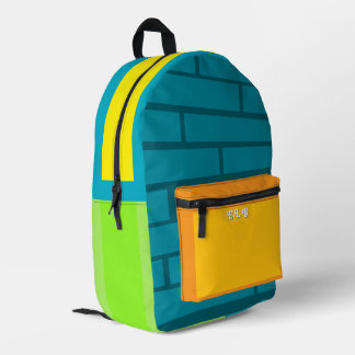 Sac À Dos Imprimé Color block Brick Pattern Colorful Back to School