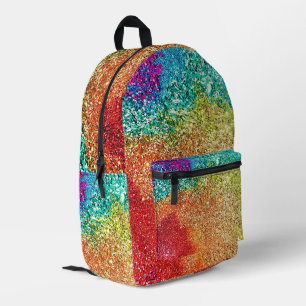 Sac À Dos Imprimé Coloré Rainbow Glittery Motif Cool tendance
