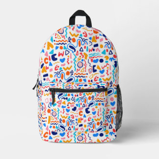 Sac À Dos Imprimé Colorful Abstract Doodle Backpack – Retro 90s Aest