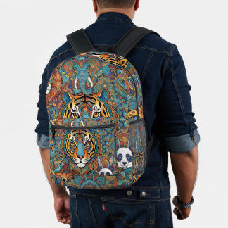 Sac À Dos Imprimé Colorful Animal Mandala Backpack – Boho Animal 