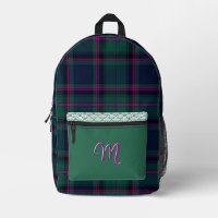 Colorful Clan Cooper Plaid Monogrammed Imprimé