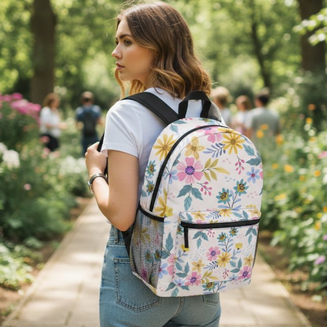 Sac À Dos Imprimé Colorful floral design backpack (Créateur téléchargé)