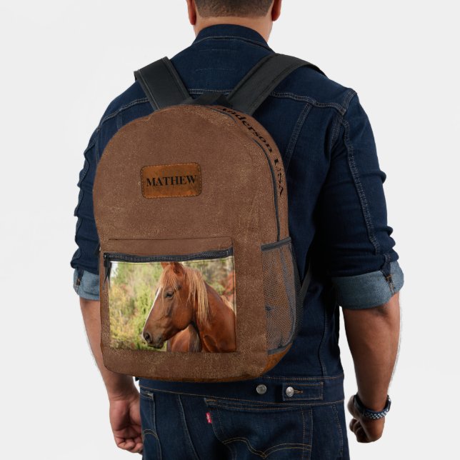 Sac À Dos Imprimé Combinaison unique personnalisée Cheval Brown et c (Insitu (Modèle))