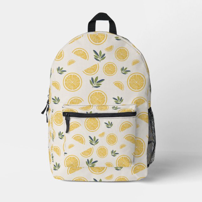 Sac À Dos Imprimé Conception botanique fraîche au citron (Recto)