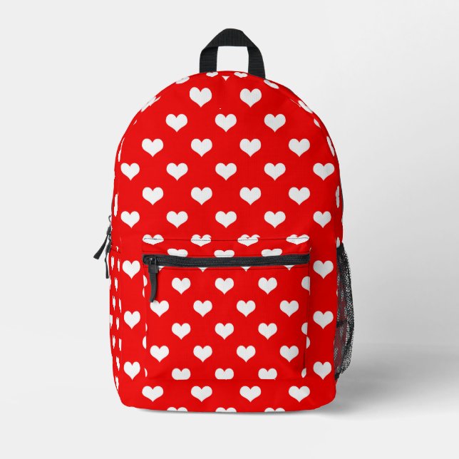 Sac À Dos Imprimé Conception d'amour de cœur rouge  (Recto)