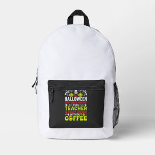 Sac À Dos Imprimé Conception de café assez effrayant pour Halloween
