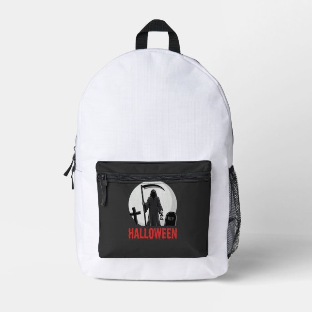 Sac À Dos Imprimé Conception de cimetière de la Faucheuse Halloween (Recto)