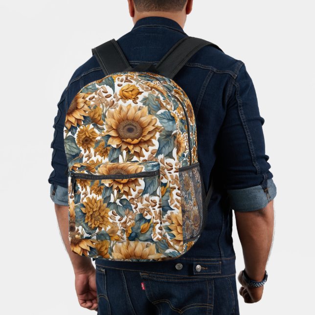 Sac À Dos Imprimé Conception de motif de tournesols dansants (Insitu (Modèle))