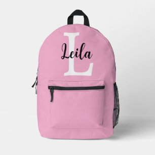 Sac À Dos Imprimé Conception de nom de monogramme rose personnalisé
