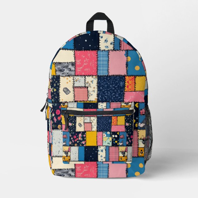 Sac À Dos Imprimé Conception de Patchwork adorable, Motif Joueur (Recto)